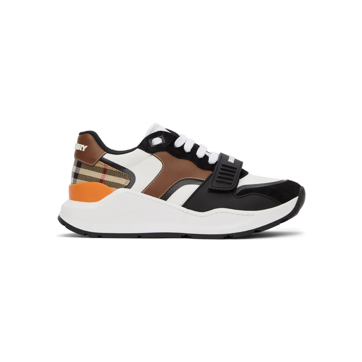 Burberry White & Black Vintage Check Ramsey Low Sneakers (8039112)