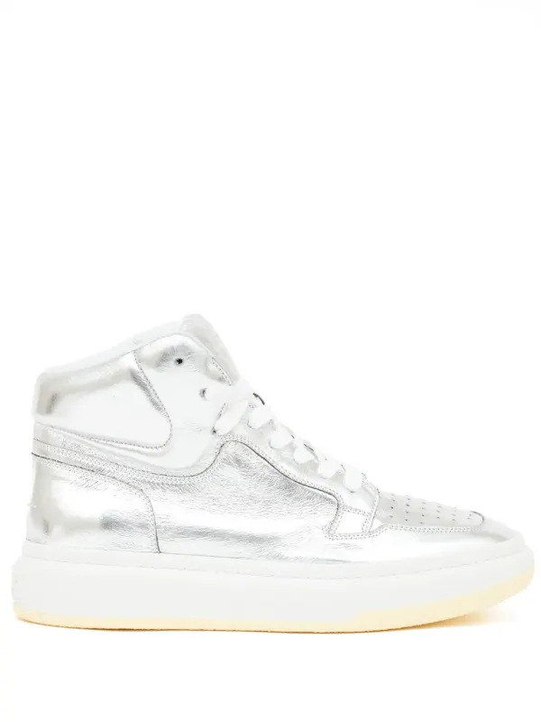 MM6 Maison Margiela High-Top-Sneakers mit Schnürung – Silber (S66WS0089P5548)