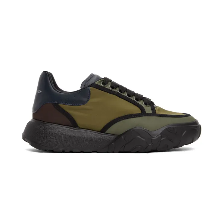 Alexander McQueen Khaki & Burgundy Court Sneakers (682813W4RQ5)
