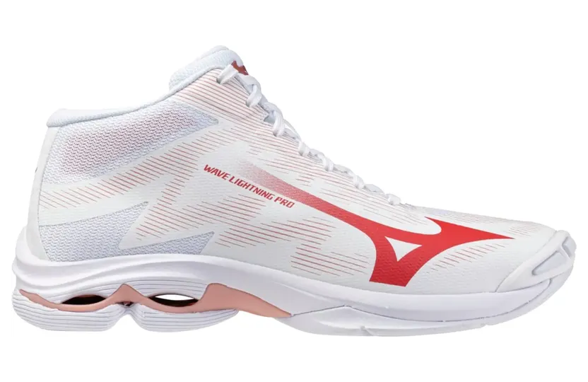 Mizuno Wave Lightning Pro Mid White Rose Elegance Lava Falls (V1GC266573)