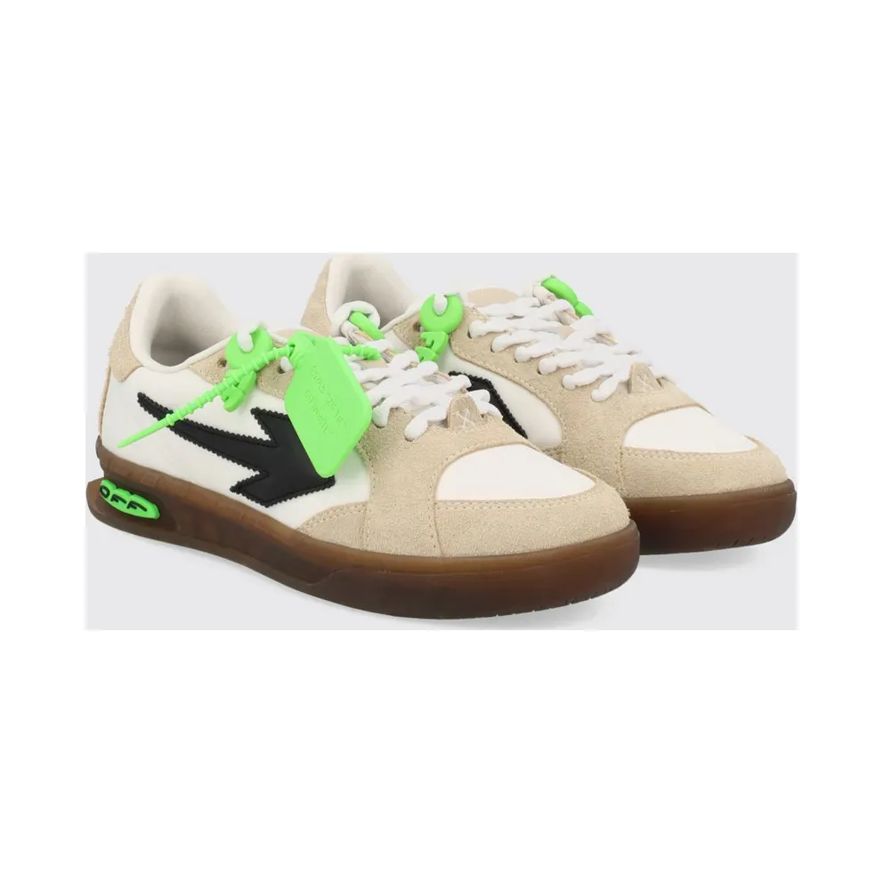 Off-White End of Play Low-Top in Leather and Nylon with Iconic Tag White (W28NS6F0026865)