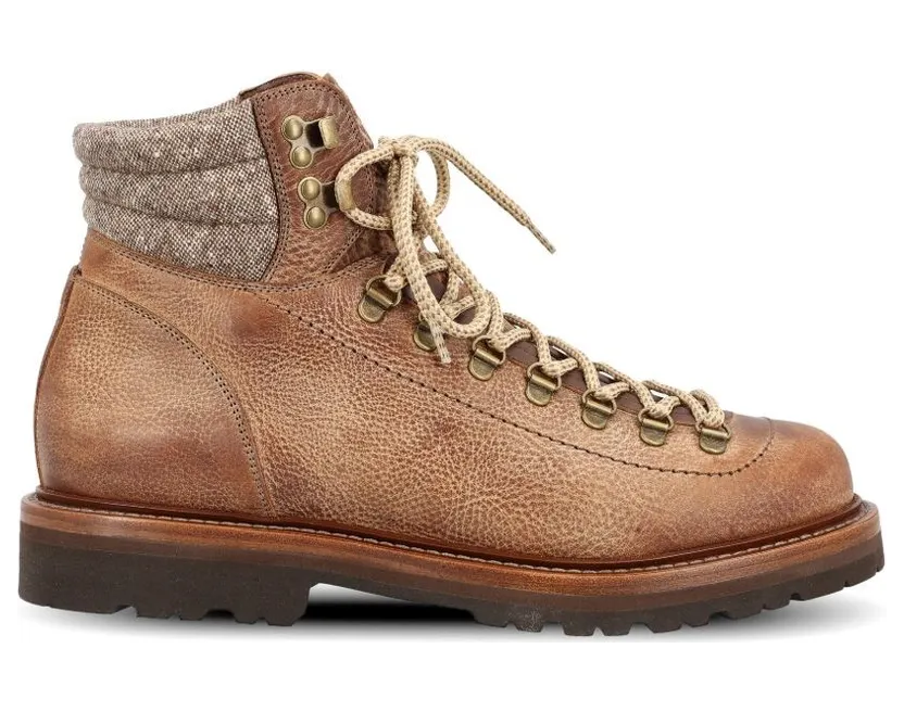 Brunello Cucinelli Grained Calfskin Mountain-style Boots With Wool And Cashmere Insert BROWN (MZURCCS890 CUX81)