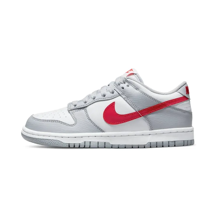 Nike Dunk Low White Grey Red (GS) “Wolf Grey / White / University Red” (DV7149-001)