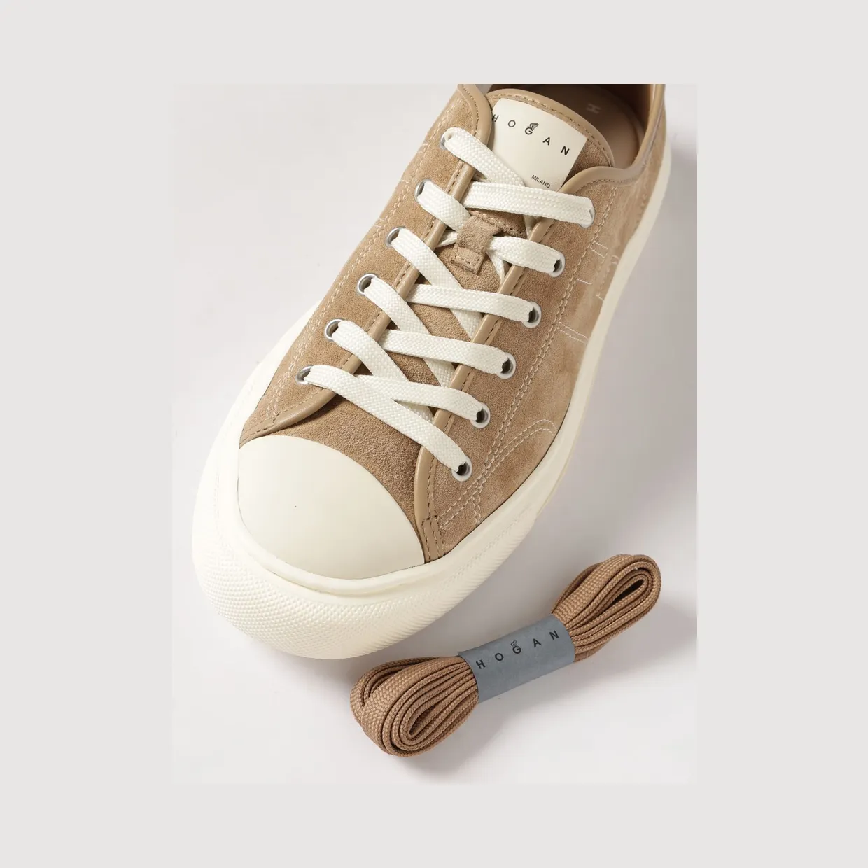 Hogan H691 Suede Sneakers Beige (HXM6910FZ60UYD0ZCP) (3)