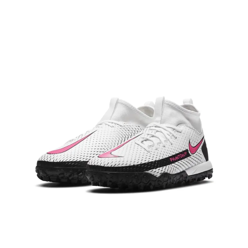 Nike  Phantom GT Academy DF TF White Black Pink Blast (Kids) White/Black-Pink Blast (CW6695-160)