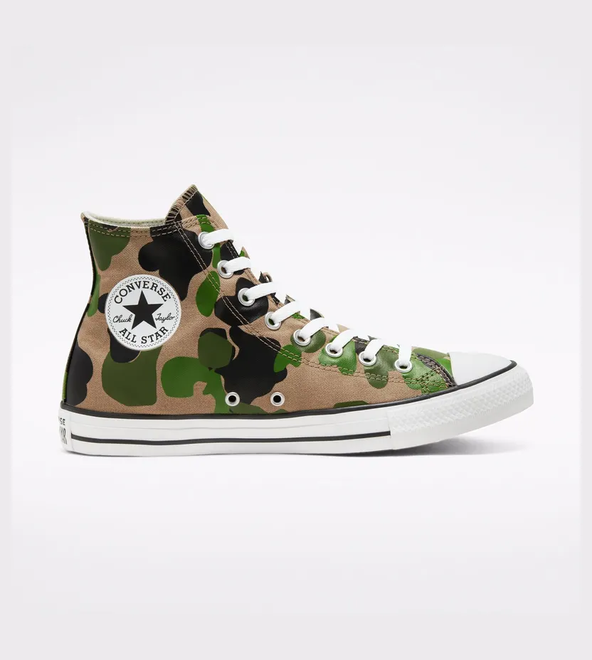 Converse Chuck Taylor All Star High ‘Archival Camo’ Black/Candied Ginger/White/Black (166714C)
