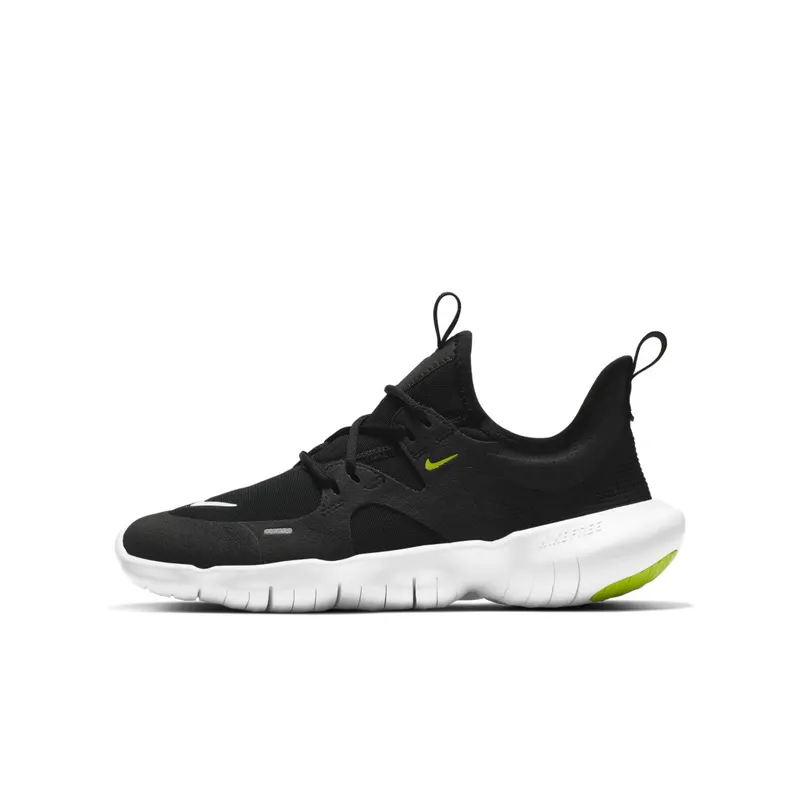 Nike Free RN 5.0 Black Volt White (GS) Black/Anthracite-Volt-White (AR4143-001)