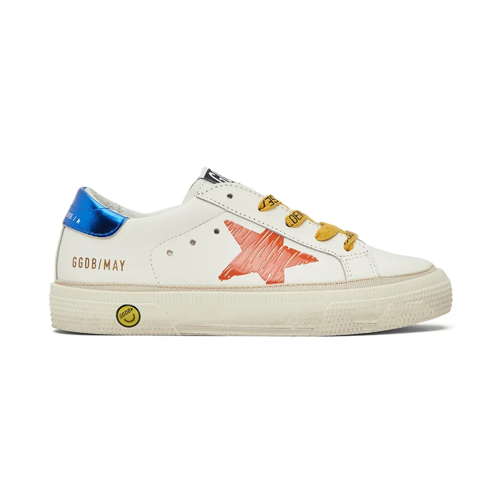 Golden Goose Kids White & Orange May Print Star (GYF00299.F002816.10970)