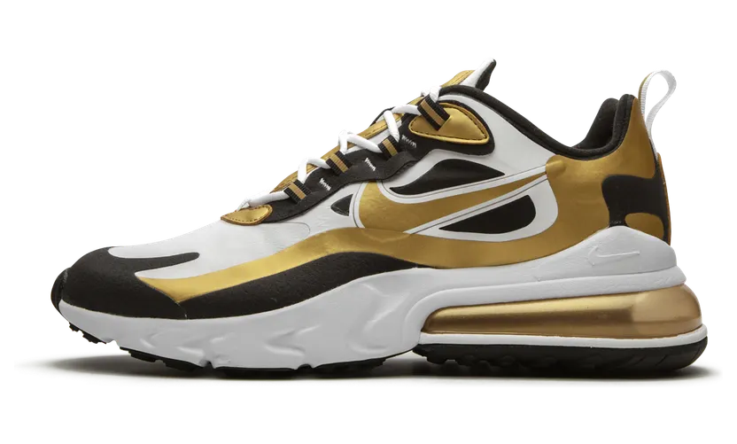 Nike Air Max 270 React ‘Metallic Gold’ White/Black/Metallic Gold (CW7298-100)