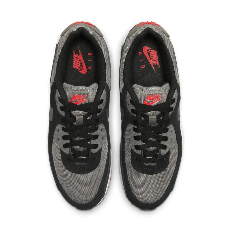Nike Air Max 90 Grey Black Red (2022) (FD0664-001)