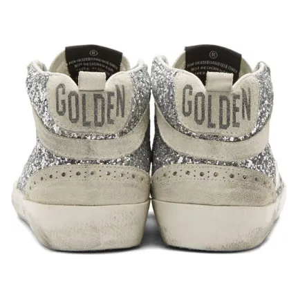 Golden Goose Silver Glitter Mid Star Sneakers (G35WS634.T4) (3)