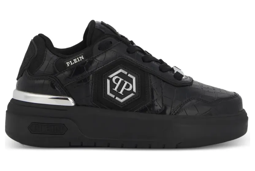 Philipp Plein SK8R sneakers met krokodillen-reliëf – Beige (PAFSUSC0962PTE003N)
