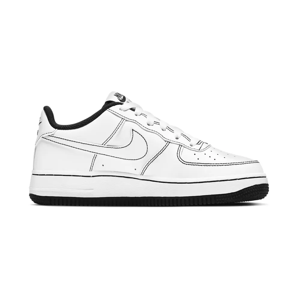 Nike Air Force 1 Low ’07 GS “Contrast Stitching – White / Black” (CW1575-104)