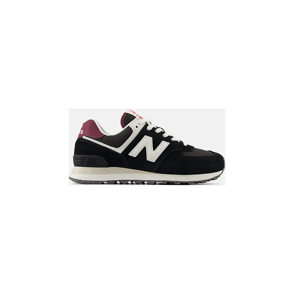 New Balance 574 Black White Burgundy (WL574WBE)