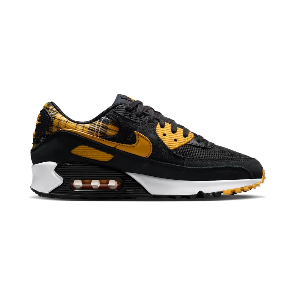 Nike Air Max 90 Womens “Black Yellow Ochre Plaid” (IR5598-001)