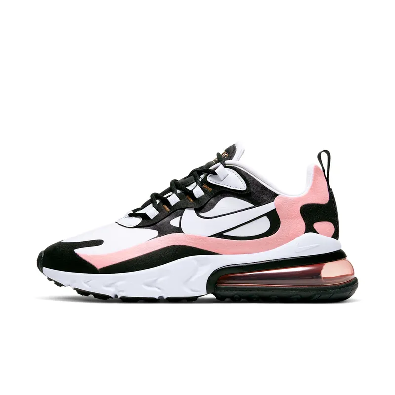 Nike Air Max 270 React Black White Bleached Coral (W) Black/White-Bleached Coral-Metallic Gold (AT6174-005)