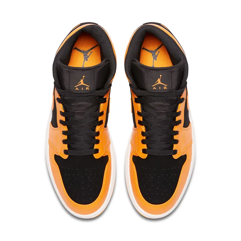 Jordan 1 Mid Black Orange Peel Black/Orange Peel-Sail (554724-081)