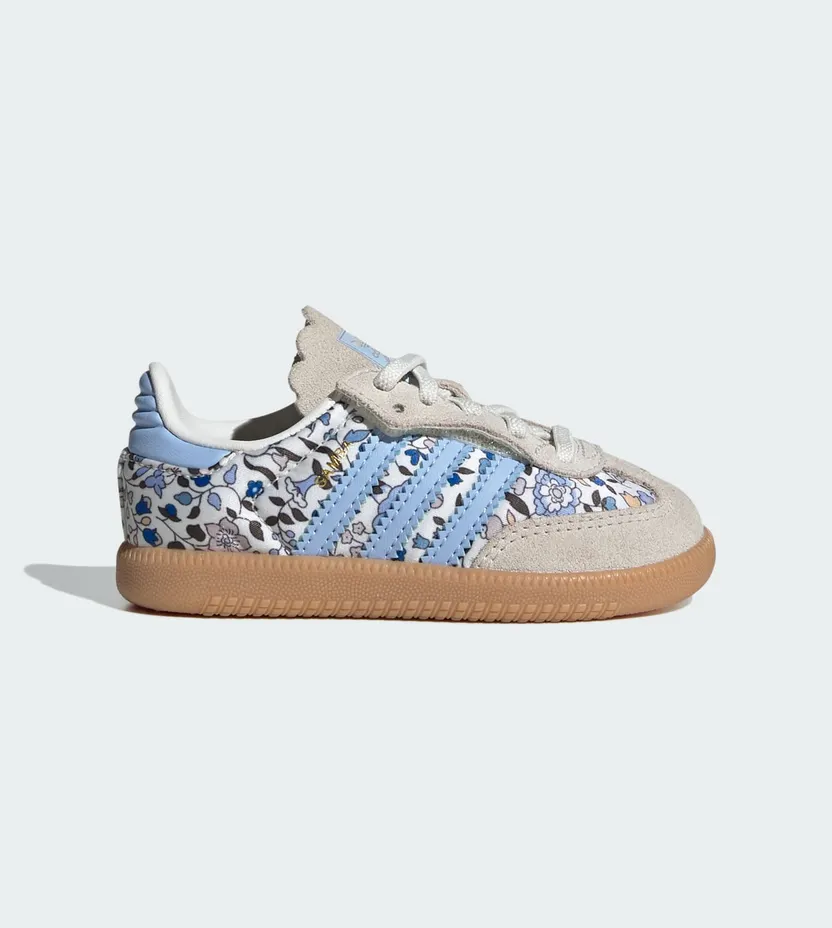 Adidas Samba OG x Liberty London met Elastische Veters Kids Blue / Off White / Gum (JP8081)