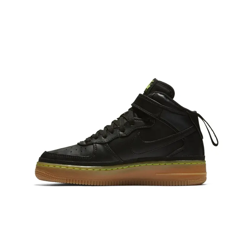 Nike Air Force 1 Mid Black Gum Volt (GS) Black/Black-Gum Light Brown-Volt (820342-004)