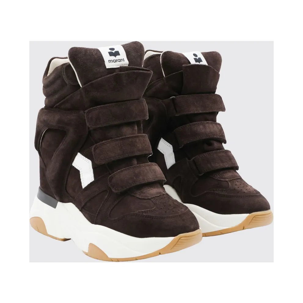 Isabel Marant Balskee Suede High-Top Wedge Trainers Brown (BK0009FAB4E10SCLMW)