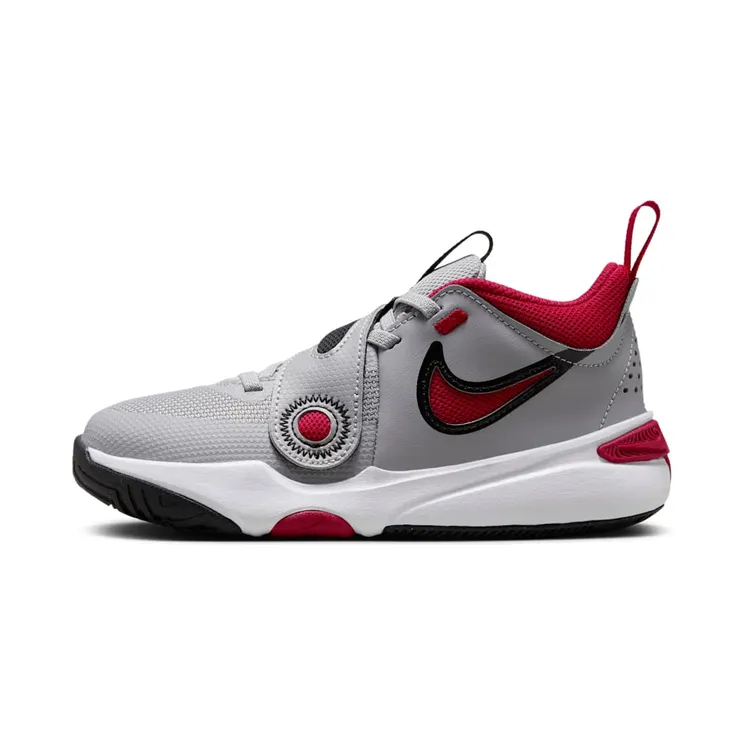 Nike Team Hustle D 11 “Cement Grey / Black / White / Gym Red” (DV8994-006)
