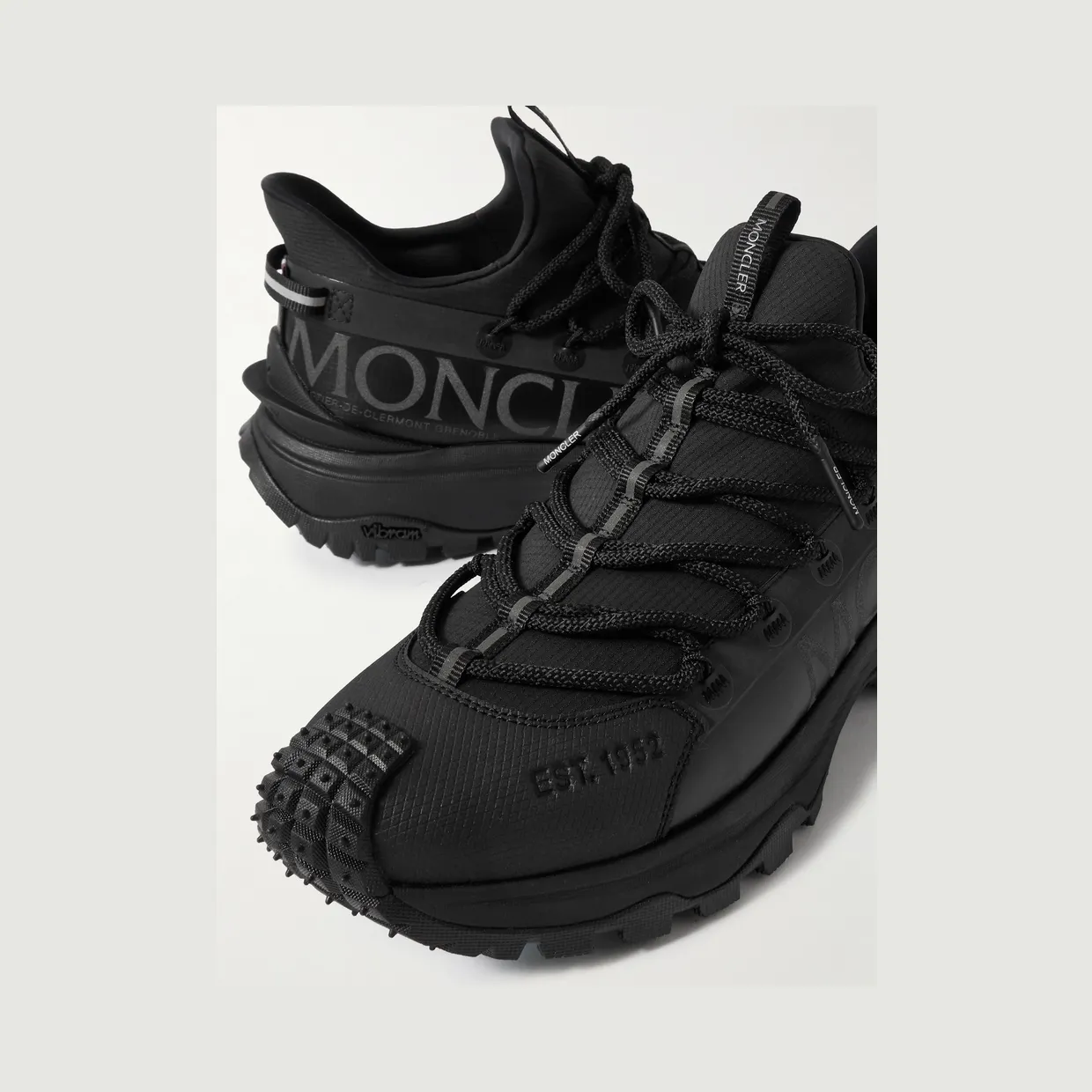 Moncler Trailgrip Lite 2 Logo-Print Rubber-Trimmed Ripstop Sneakers Black (4M002-80-M3457) (5)
