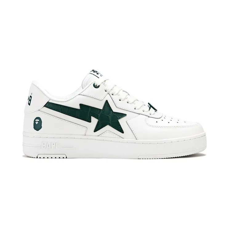 A Bathing Ape Sta Icon #1 White Green Croc (1L30-191-306-GRN)