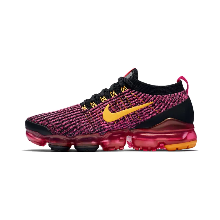 Nike Air VaporMax Flyknit 3 “Laser Fuchsia / Black / Metallic Silver / Laser Orange” (AJ6910-600)