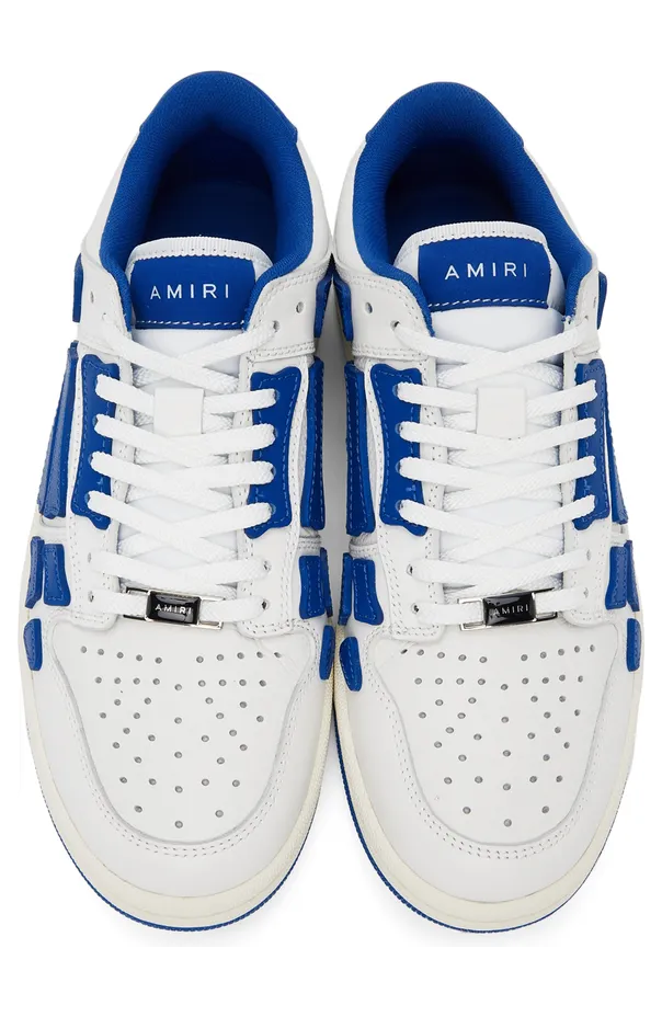 AMIRI White & Blue Skel Top Low Sneakers (PS22MFS003-123) (5)