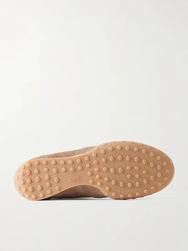 Tod’s Panelled Leather-Trimmed Suede Sneakers Taupe (XXM13M0KO30VNW) (3)