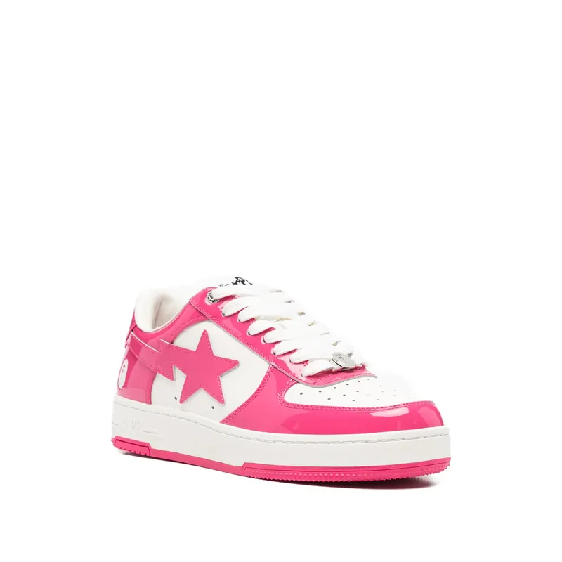 A Bathing Ape Bape Sta Patent-leather “Pink/White” (001FWM301301M PINK)