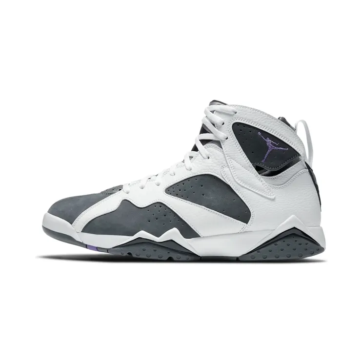 Jordan 7 Retro Flint (2021) – “White / Flint Grey / Black / Varsity Purple” (CU9307-100)