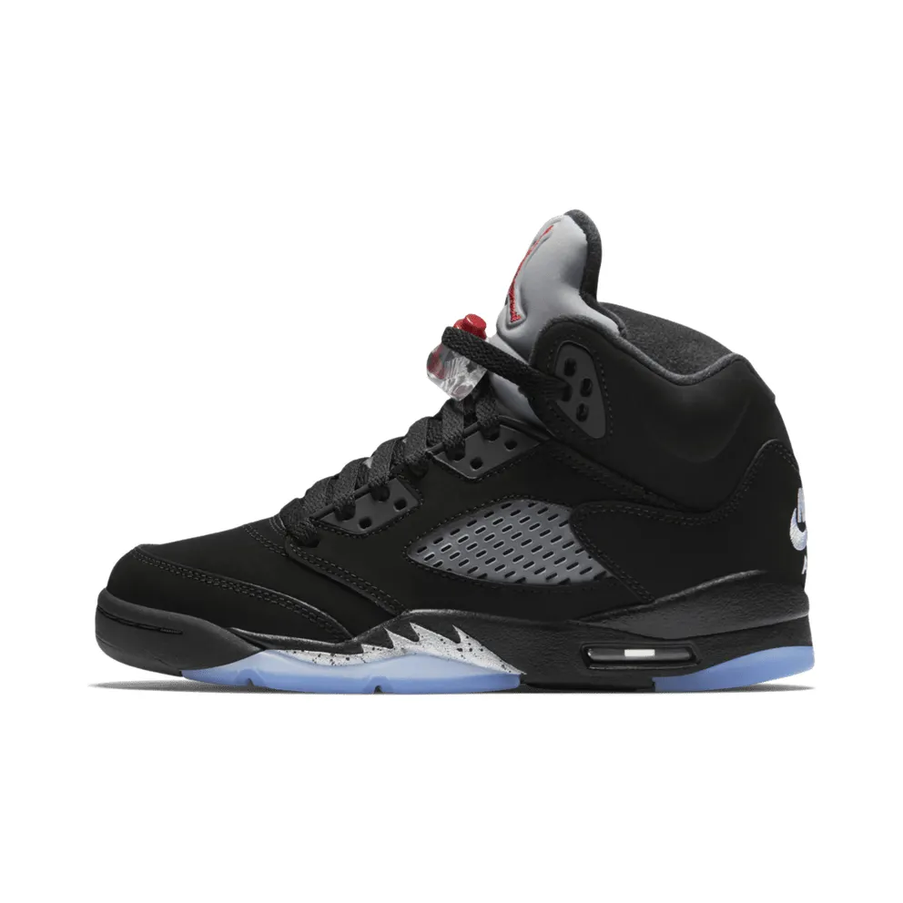 Jordan 5 Retro Black Metallic 2016 (GS) Black/Fire Red-Metallic Silver-White (845036-003)