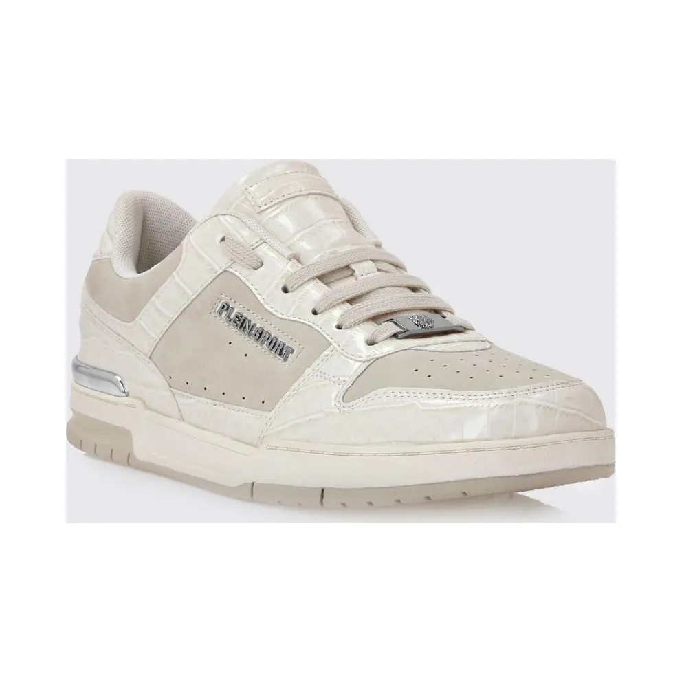Plein Sport Suede And Crocodile Print Leather White (FAESUSC0795STE003N01)