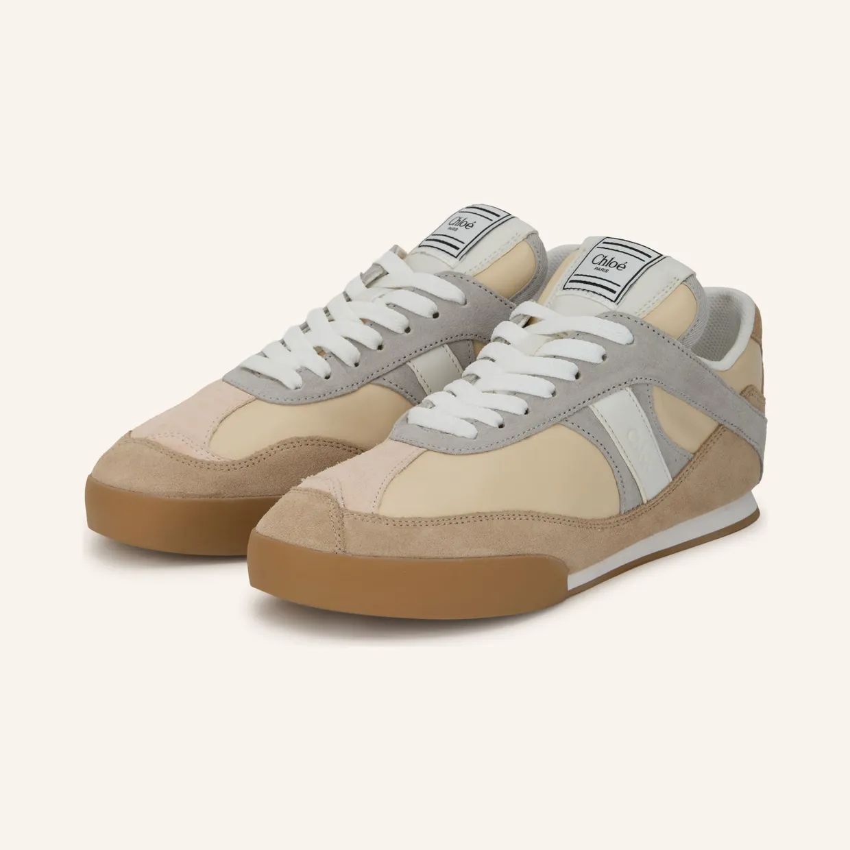 Kick sneakers in leather and suede in dove grey CH25W07IVE/T_CHLOE-092_500-41 (2)