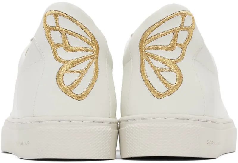 Sophia Webster Off-White & Gold Butterfly Low Sneakers (SSS22137)