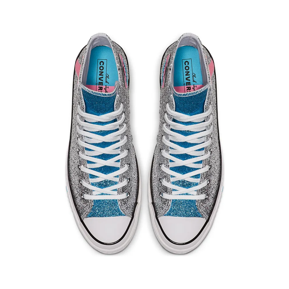 Converse Chuck Taylor All-Star Hi Pride Silver (2019) Silver/Egret-Gnarly Blue (165723C)