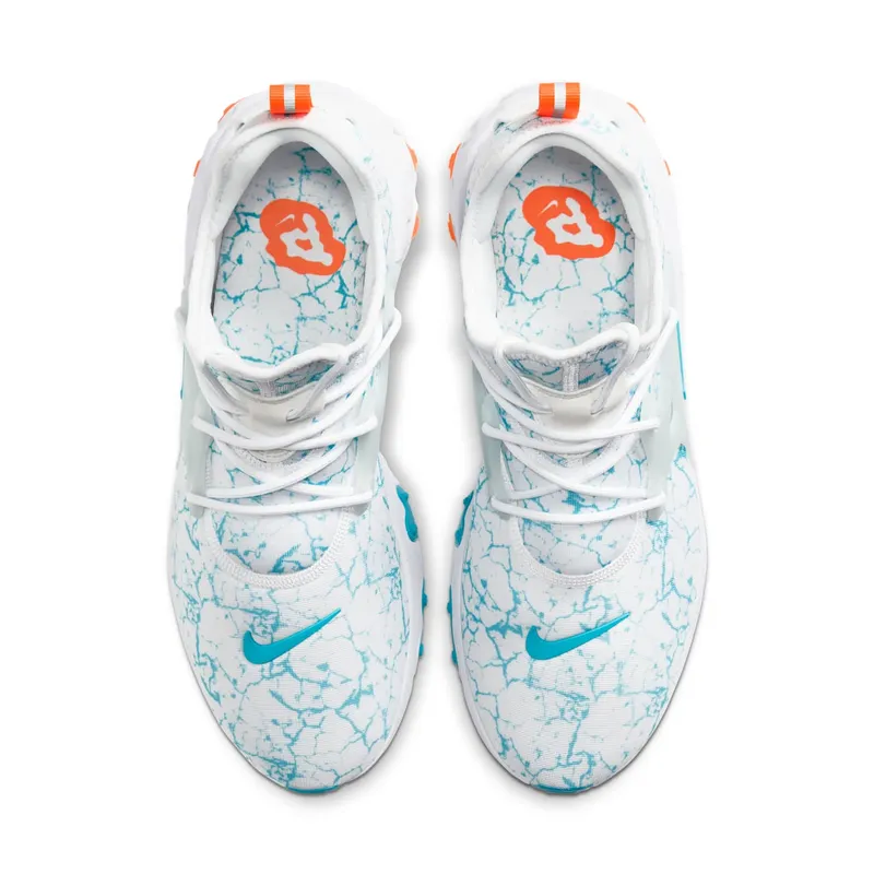 Nike React Presto Acid Wash White/Aura-Total Orange-Blue Fury (CN7664-100)