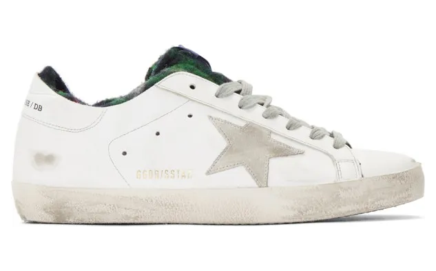 Golden Goose White Check Sock Superstar Sneakers (G35MS590.P19)