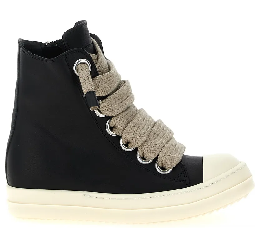 Rick Owens Jumbolace Sneaks “White/Black” (RP02F5878LCOW2911)