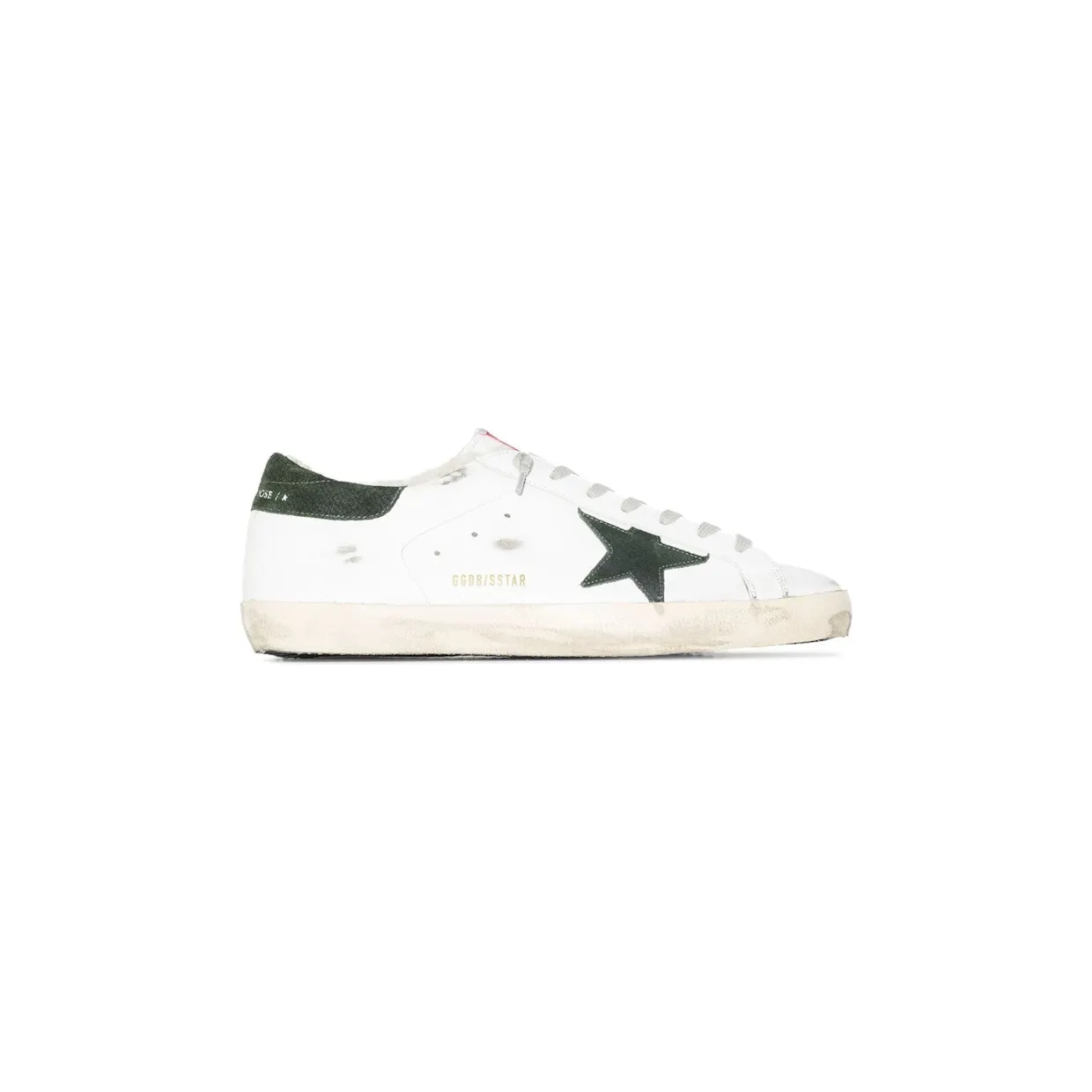Golden Goose White & Green Super-Star Classic Sneakers (GMF00101.F002035.10770)