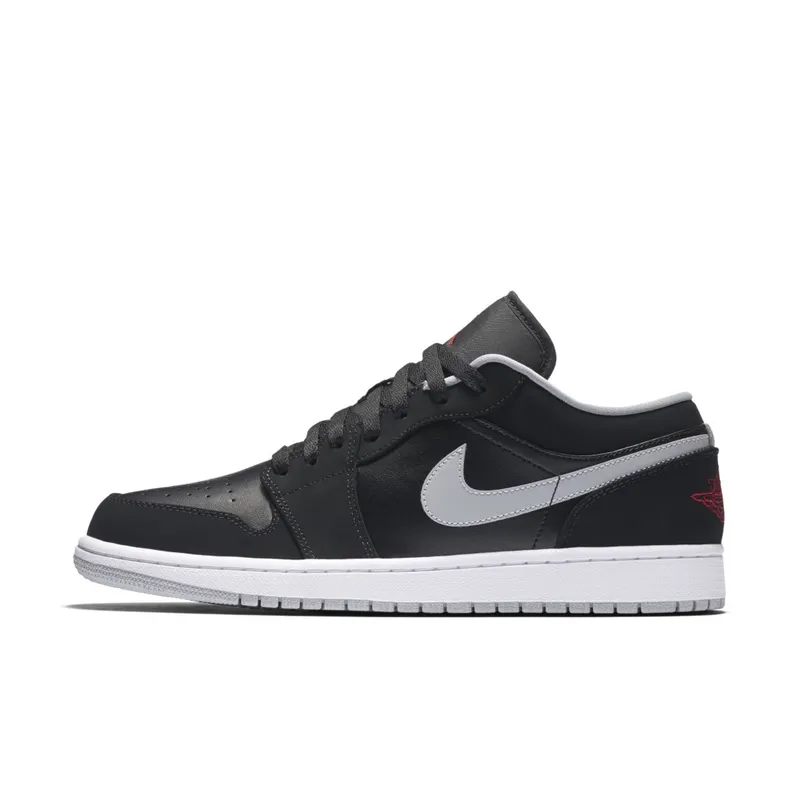 Jordan 1 Low Black Wolf Grey Black/Gym Red-Wolf Grey-White (553558-032)