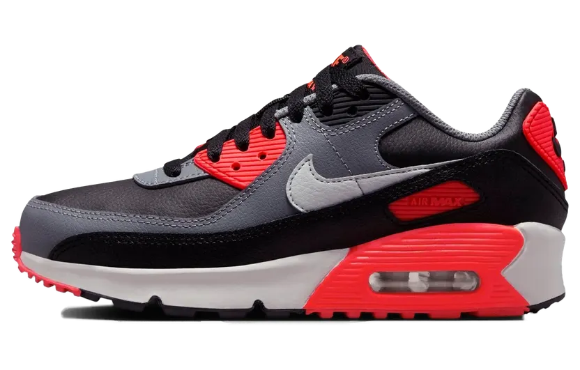 Nike AIR MAX 90 (GS) “BLACK COOL GREY BRIGHT CRIMSON PHOTON DUST (GS)” (HF6358-005)