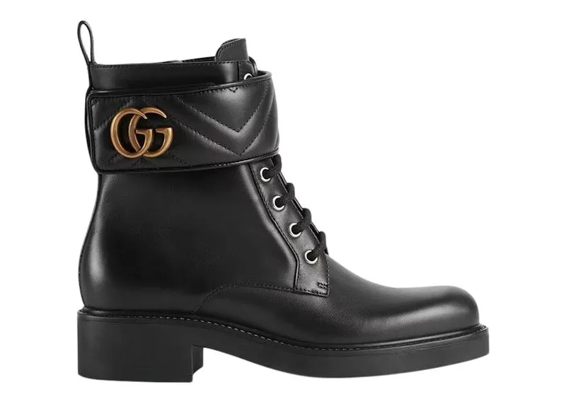 Gucci Double G 40mm Ankle Boot Black Leather (670397 17K20 1000)