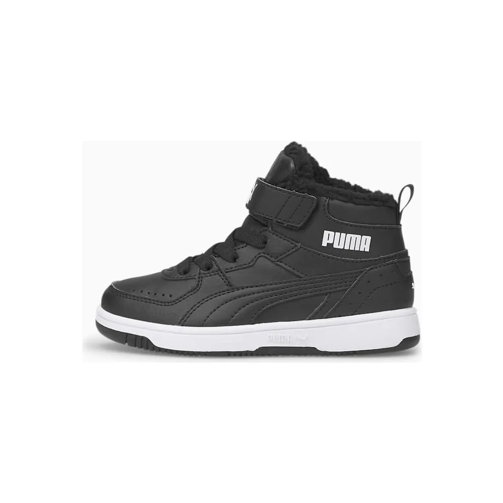 Puma Rebound Joy Fur Kids White/Black (375479-01)