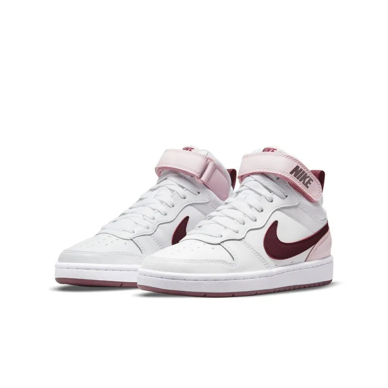 Nike Court Borough Mid 2 White Pink Foam (GS) (CD7782-104)