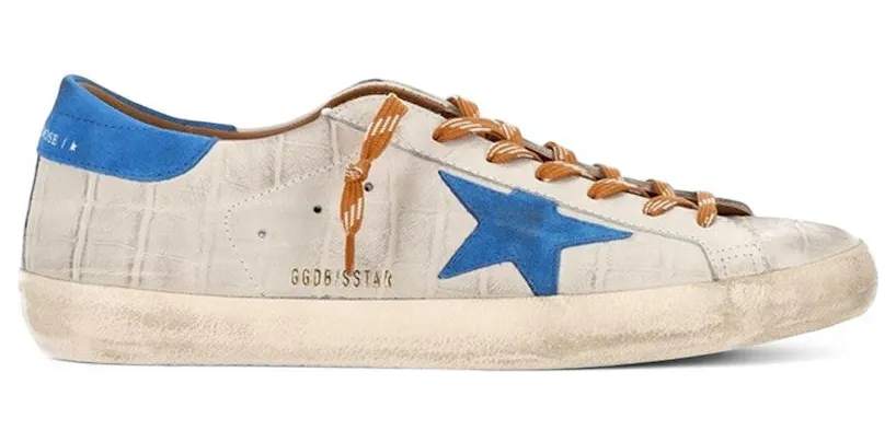Golden Goose Super-Star Croc-Print White Blue (GMF00101-F007529-60604)