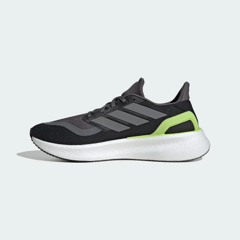 Adidas Pureboost 5 Running Shoes Core Black / Iron Metallic / Pulse Lime (JH6445)