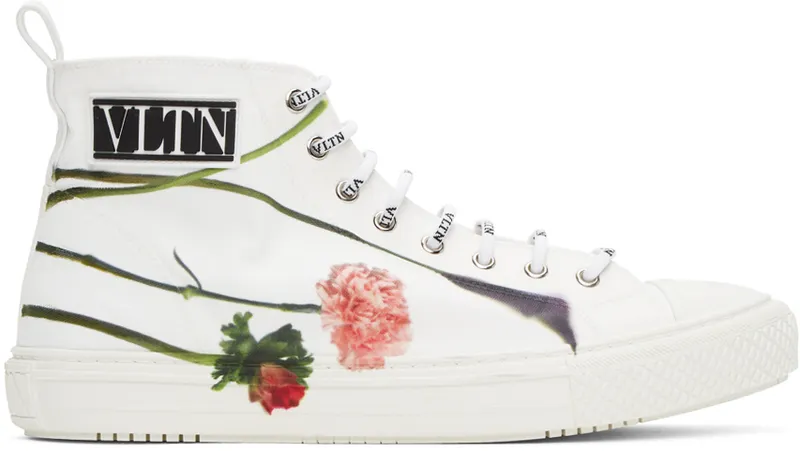 Valentino White Valentino Garavani Emilio Villalba Edition ‘VLTN’ Giggies High-Top Sneakers (UY0S0D51QYP)