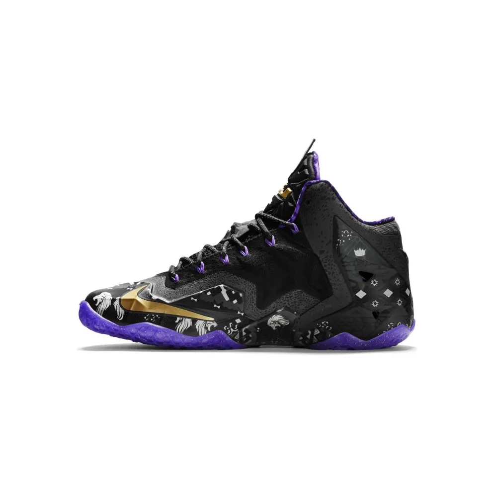 Nike LeBron 11 Black History Month Anthracite/Metallic Gold-Purple Venom (646702-001)